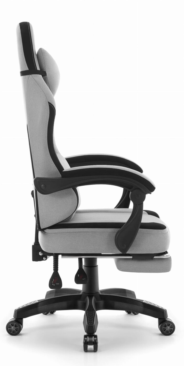 Геймерське крісло Hell's Chair HC-1016 Black White тканина - Зображення 3