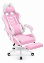 Геймерське крісло Hell's Chair HC-1039 2.0 Pink White тканина - Зображення 5