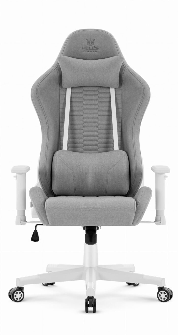 Геймерське крісло Hell's Chair HC-2000 Grey White тканина - Зображення 3