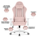 Геймерське крісло Hell's Chair HC-2000 Pink White тканина - Зображення 9