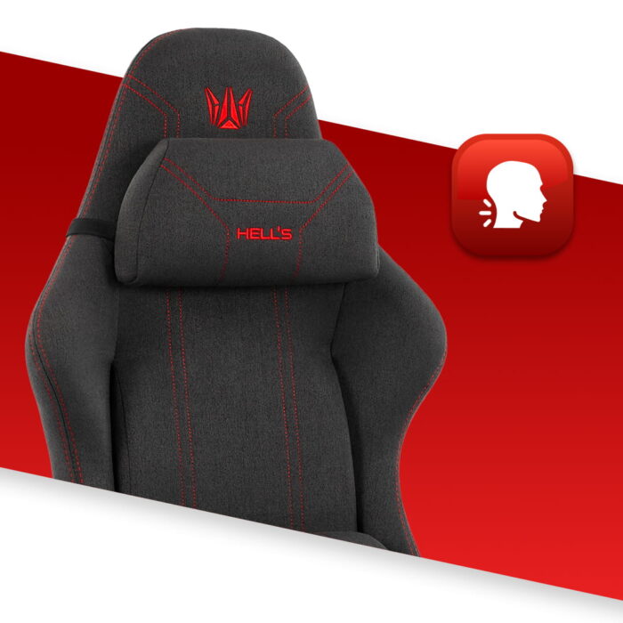 Геймерське крісло Hell's Chair HC-1014 Black Red тканина - Зображення 4
