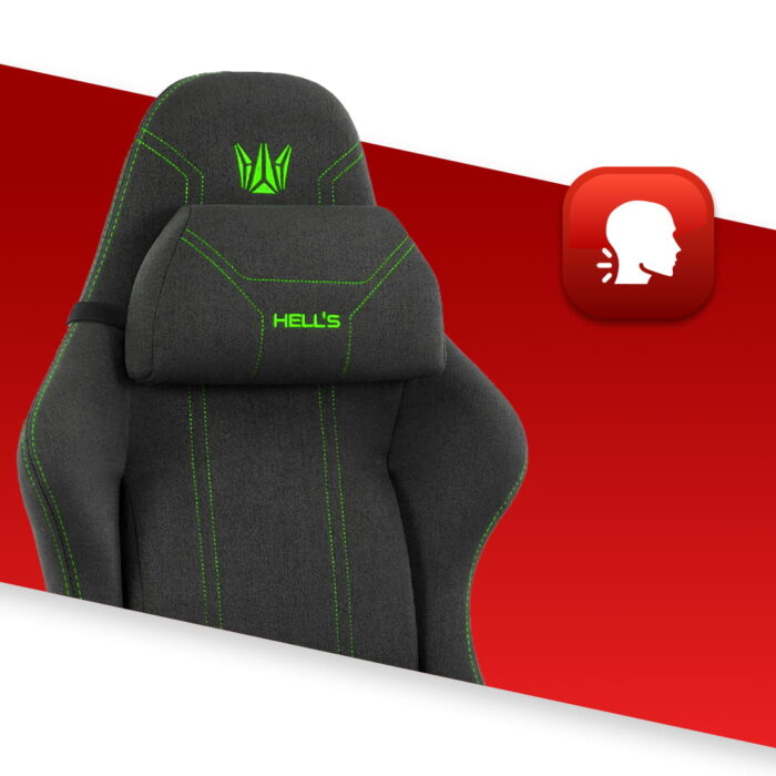 Геймерське крісло Hell's Chair HC-1014 Black Green тканина - Зображення 4