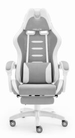 Геймерське крісло Hell's Chair HC-1039 2.0 Grey White тканина - Зображення 10