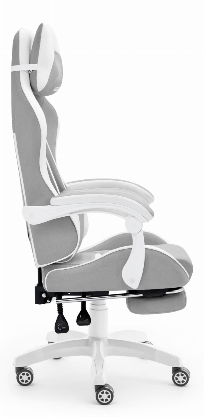 Геймерське крісло Hell's Chair HC-1039 2.0 Grey White тканина - Зображення 9