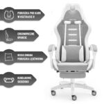 Геймерське крісло Hell's Chair HC-1039 2.0 Grey White тканина - Зображення 6