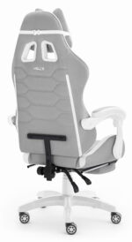 Геймерське крісло Hell's Chair HC-1039 2.0 Grey White тканина - Зображення 8