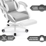 Геймерське крісло Hell's Chair HC-1039 2.0 Grey White тканина - Зображення 4