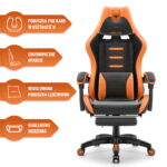 Геймерське крісло Hell's Chair HC-1039 2.0 Orange екошкіра - Зображення 4