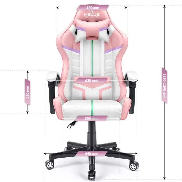 Геймерське крісло екошкіра Hell's Chair HC- 1004 Pink Rainbow - Зображення 9