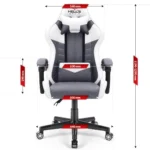 Геймерське крісло тканина+еко шкіра Hell's Chair HC- 1004 White-Grey - Зображення 9