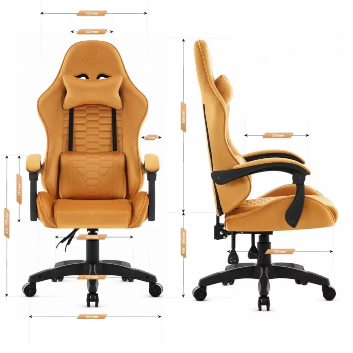 Геймерське крісло тканинне Hell's Chair HC-1000 Gold - Зображення 4