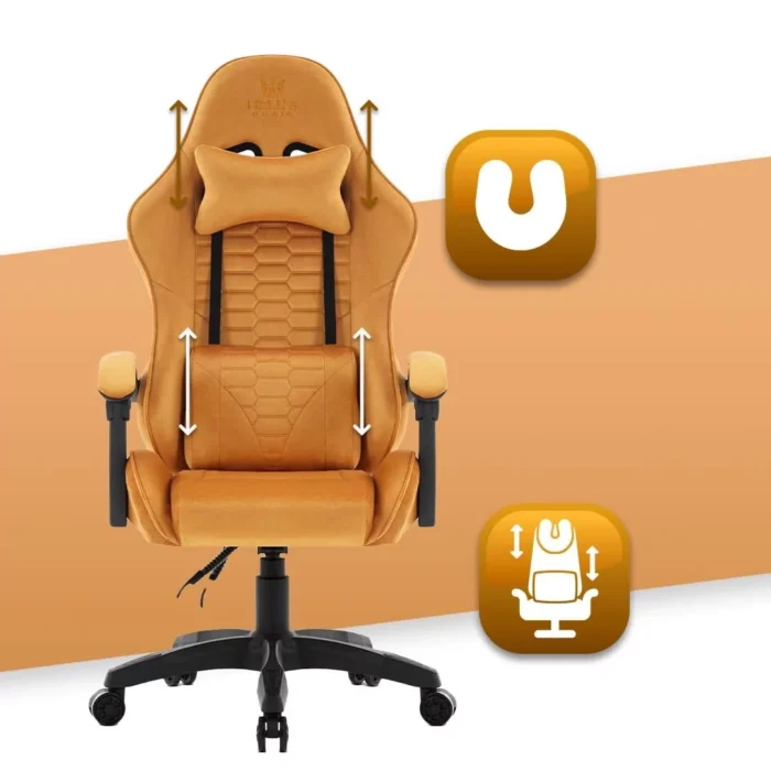 Геймерське крісло тканинне Hell's Chair HC-1000 Gold - Зображення 2