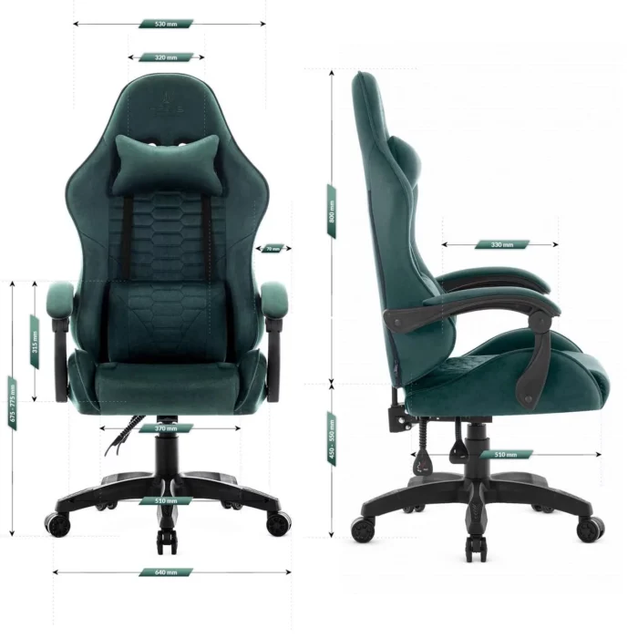 Геймерське крісло тканинне Hell's Chair HC-1000 Green - Зображення 8