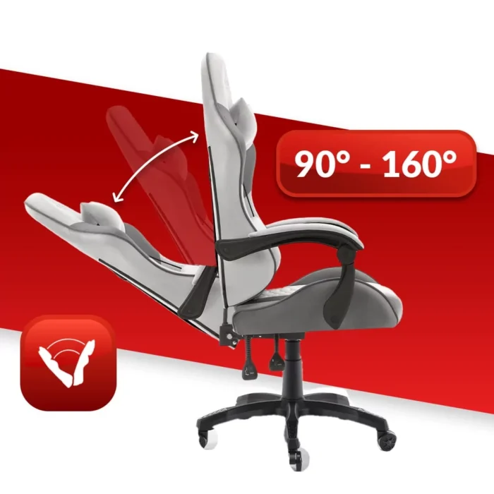 Геймерське крісло тканинне Hell's Chair HC-1000 Grey-Blask - Зображення 4