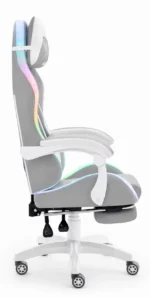 Геймерське крісло Hell's Chair HC-1039 2.0 LED RGB Grey White тканина - Зображення 3