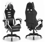 Геймерське крісло Hell's Chair HC-1039 2.0 White (чорно-біле) екошкіра - Зображення 2