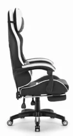 Геймерське крісло Hell's Chair HC-1039 2.0 White (чорно-біле) екошкіра - Зображення 3