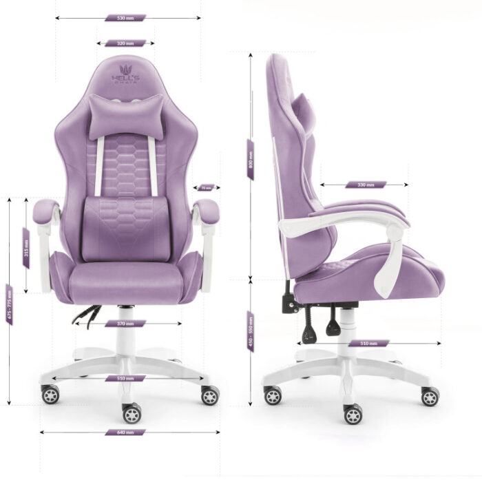 Геймерське крісло тканинне Hell's Chair HC-1000 Purple - Зображення 8