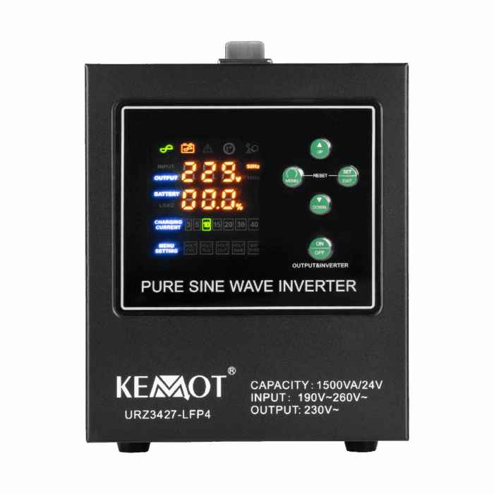 Джерело безперебійного живлення KEMOT PROsinus-1500/24-LFP4 24V 230V 1500VA/1050W (URZ3427-24-LFP4) - Зображення 3