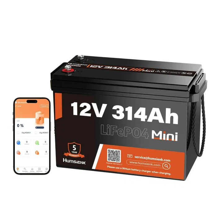 image Міні-акумулятор Humsienk LiFePO4 12V 314Ah з Bluetooth (HS12V314AH200MINIBT) - Зображення 1