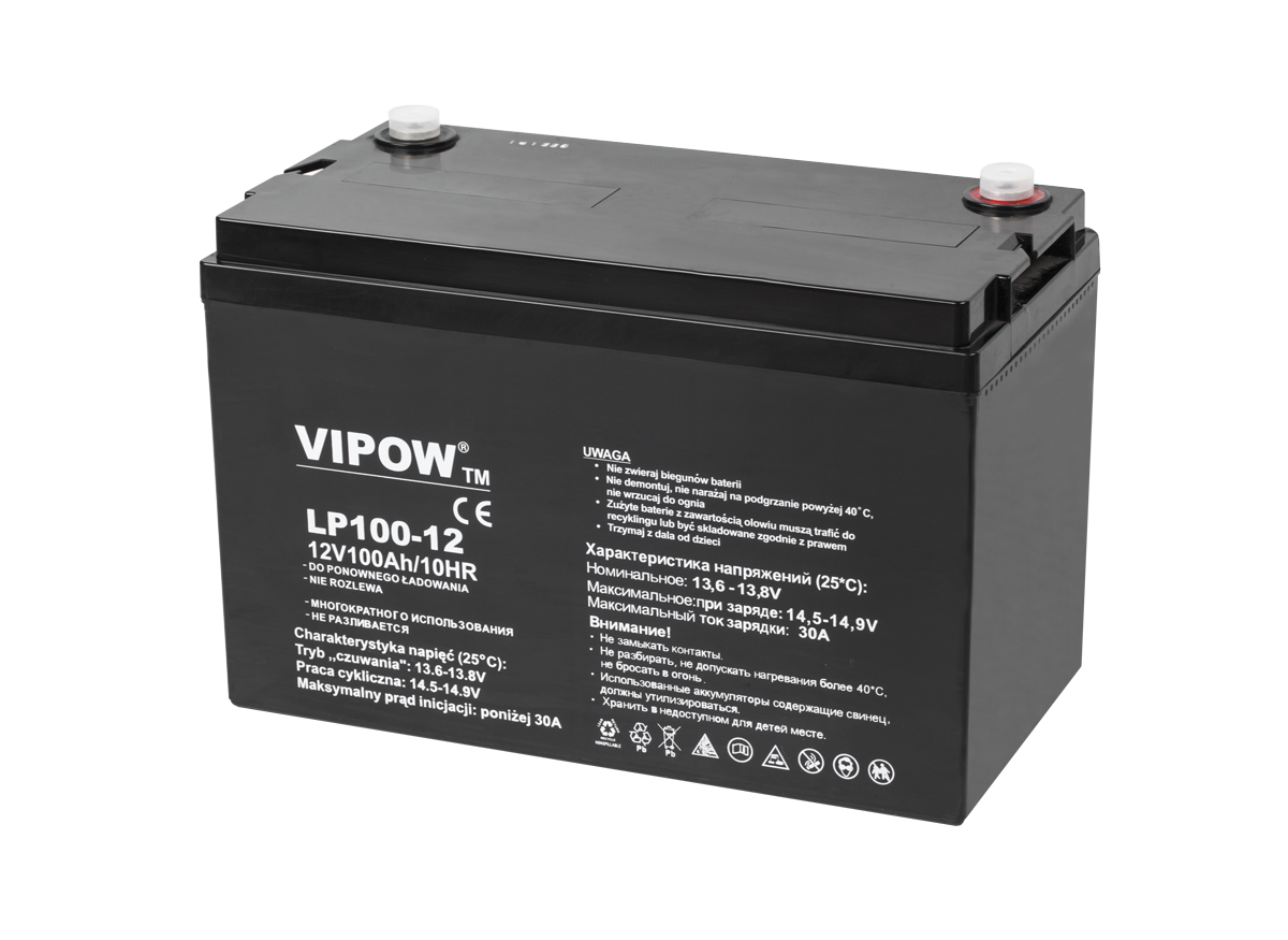 photo_741800 Гелевий акумулятор Vipow 12 В / 100 Ah BAT0225 - Зображення 1