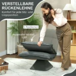 Обертове крісло Homcom сірого кольору - Зображення 3