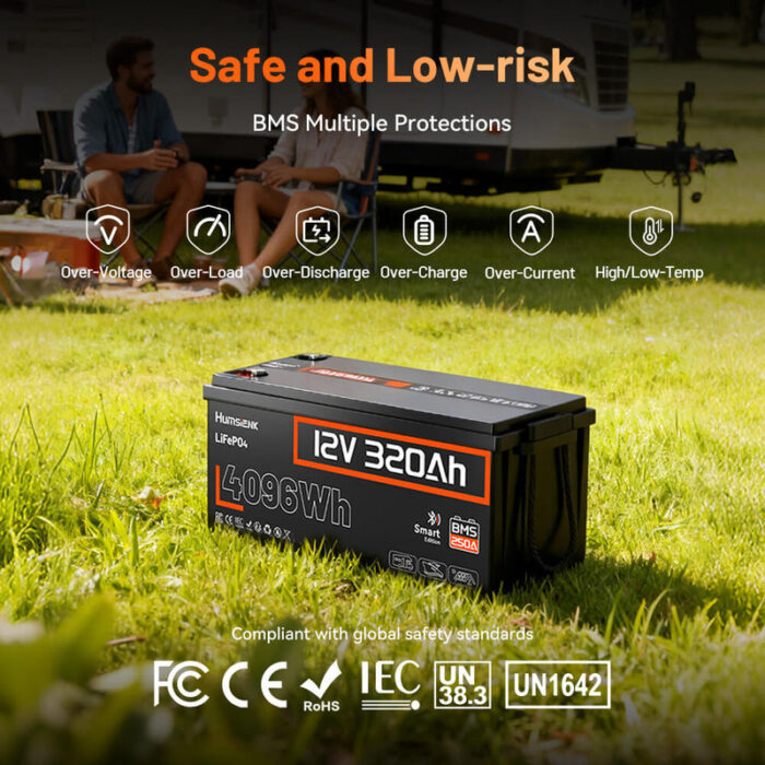 Акумулятор Humsienk 320Ah LiFePO4 12V з Bluetooth 4096Wh (HS12V320AH250BT) - Зображення 3