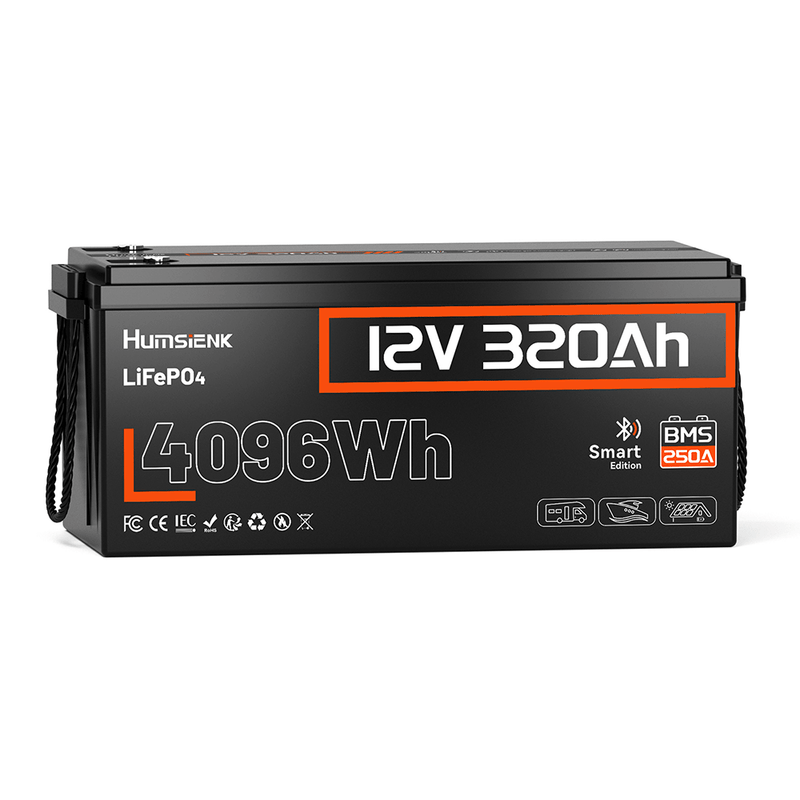 Humsienk_12V_320Ah_Deep_Cycle_High_Capacity_Battery__Built-in_250A_BMS_and_Bluetooth_5.0 Акумулятор Humsienk 320Ah LiFePO4 12V з Bluetooth 4096Wh (HS12V320AH250BT) - Зображення 1