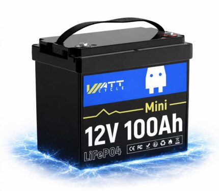 LiFePO4 акумулятор WattCycle MINI 12V 100Ah BT IP65 батарея з BMS 100A