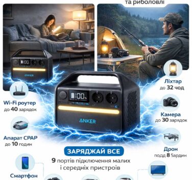 Anker 535 PowerHouse зарядна станція LiFePO4 ІНФОГРАФІКА