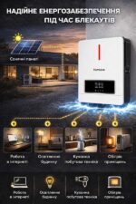 Гібридний інвертор Humsienk 4200W 24V 230V MPPT 6200W HSINV24V4.2KW220-SRB-EU для блекаутів