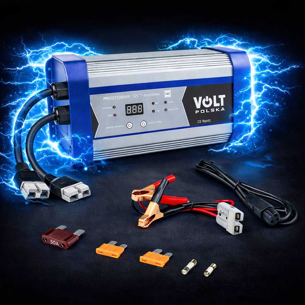 PROSTOWNIK-12V-40A-AKUMULATOROWY-LADOWARKA-AGM-GEL-VRLA-7-STOPNI-SMART-CPU-Stan-opakowania-oryginalne211122 Зарядний пристрій для акумуляторів AGM GEL VRLA LiFePO4 Volt Polska 12V 40A 7-ступінчастий 6PRLIFE40A