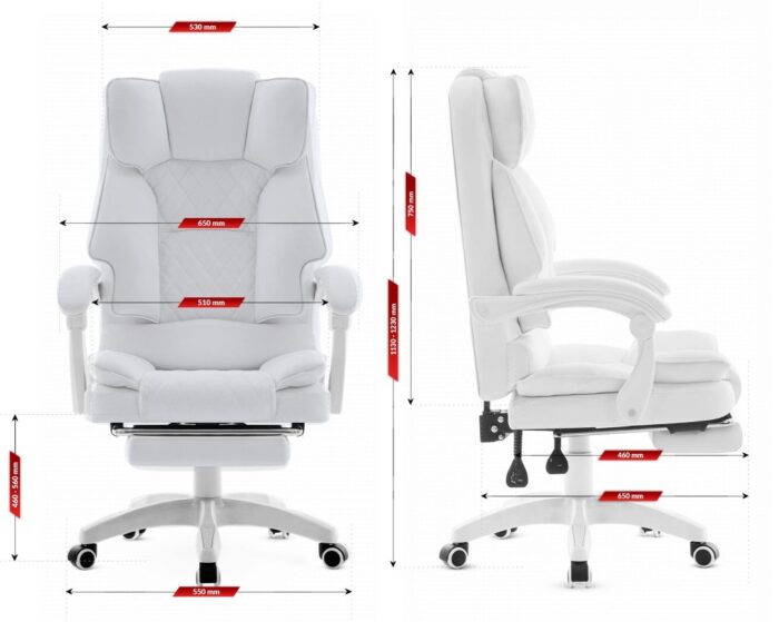 Офісне крісло Hell's Chair HC-1031 White екошкіра - Зображення 6