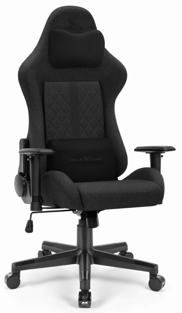 Fotel-gamingowy-Hells-Chair-HC-1006-Black-Czarny-Tkanina Геймерське крісло Hell's Chair HC-1006 Black тканина - Зображення 1