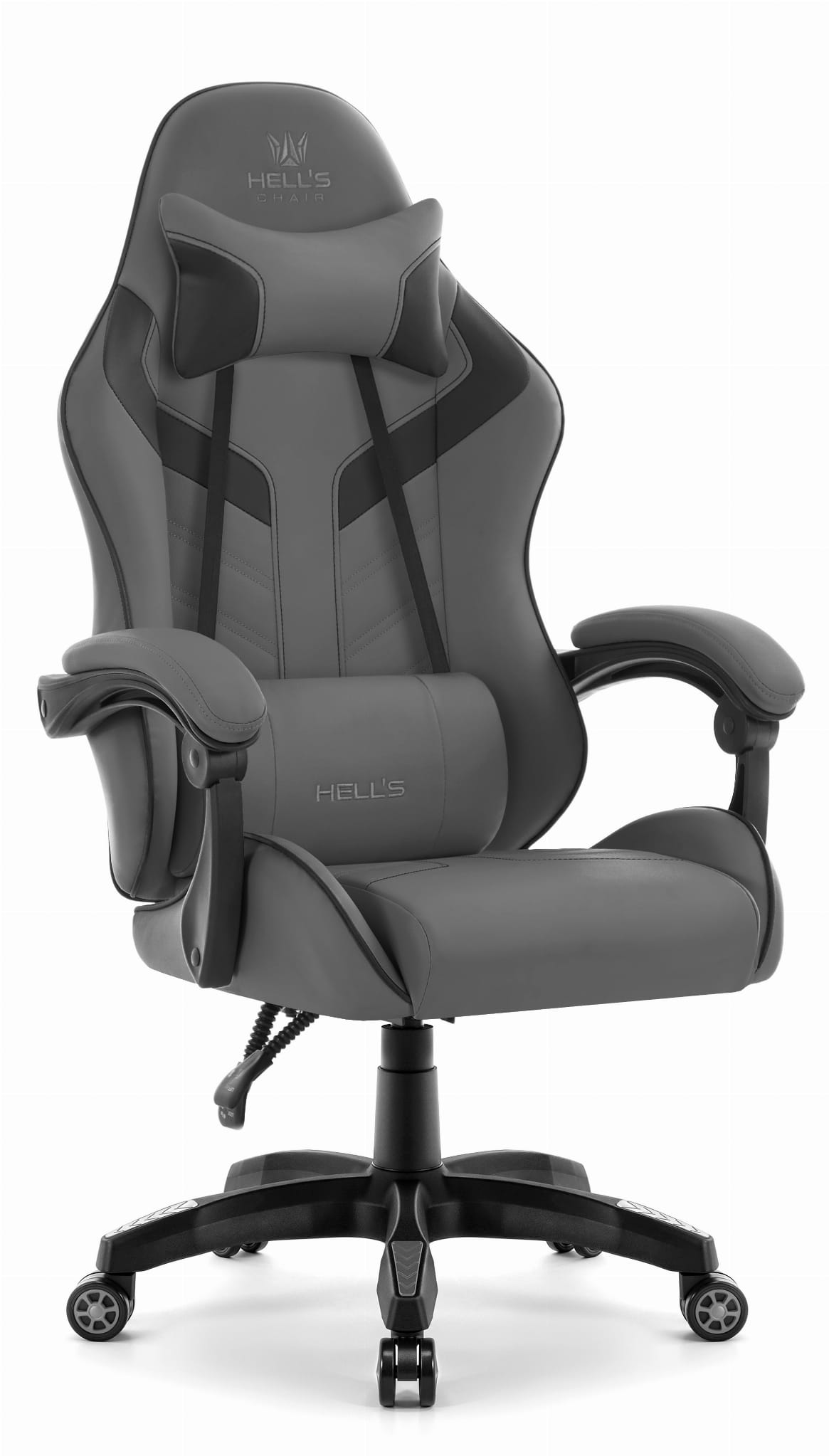 Fotel-gamingowy-Hells-Chair-HC-1007-2.0-Grey-Szary Геймерське крісло Hell's Chair HC-1007 Grey Black - Зображення 1