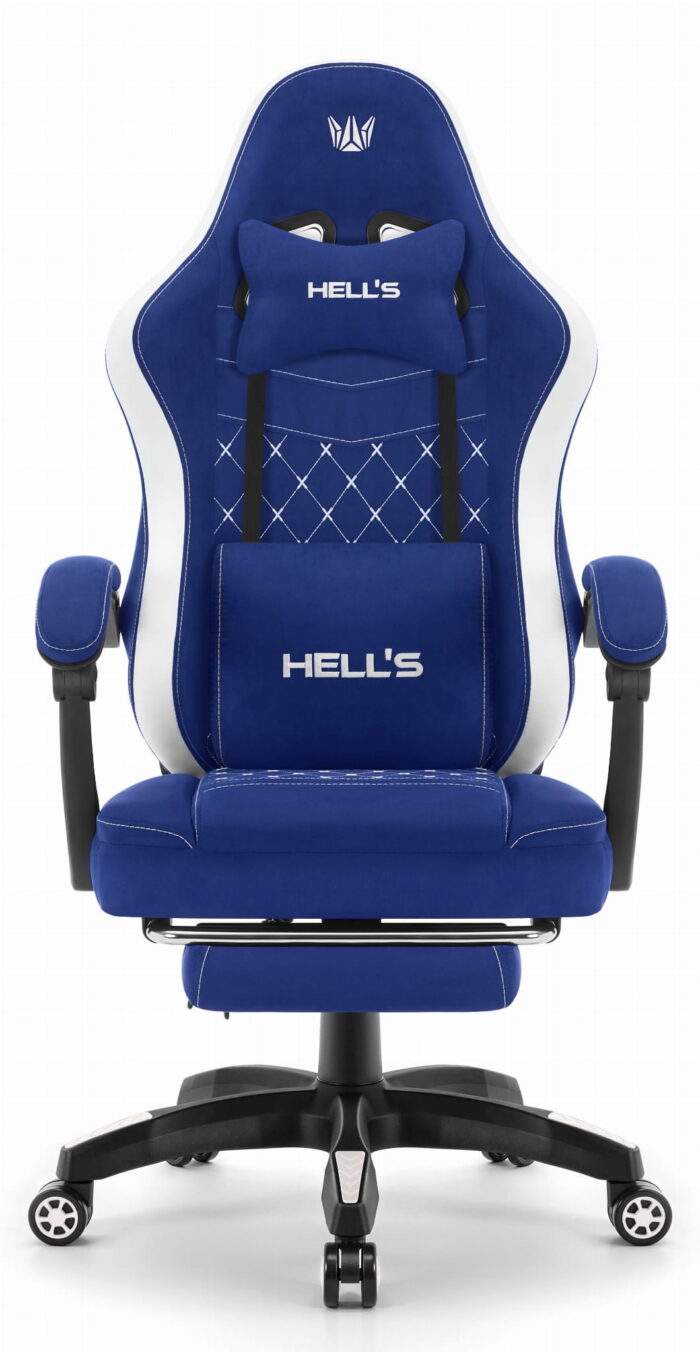 Геймерське крісло Hell's Chair HC-1015 Blue White тканина - Зображення 2