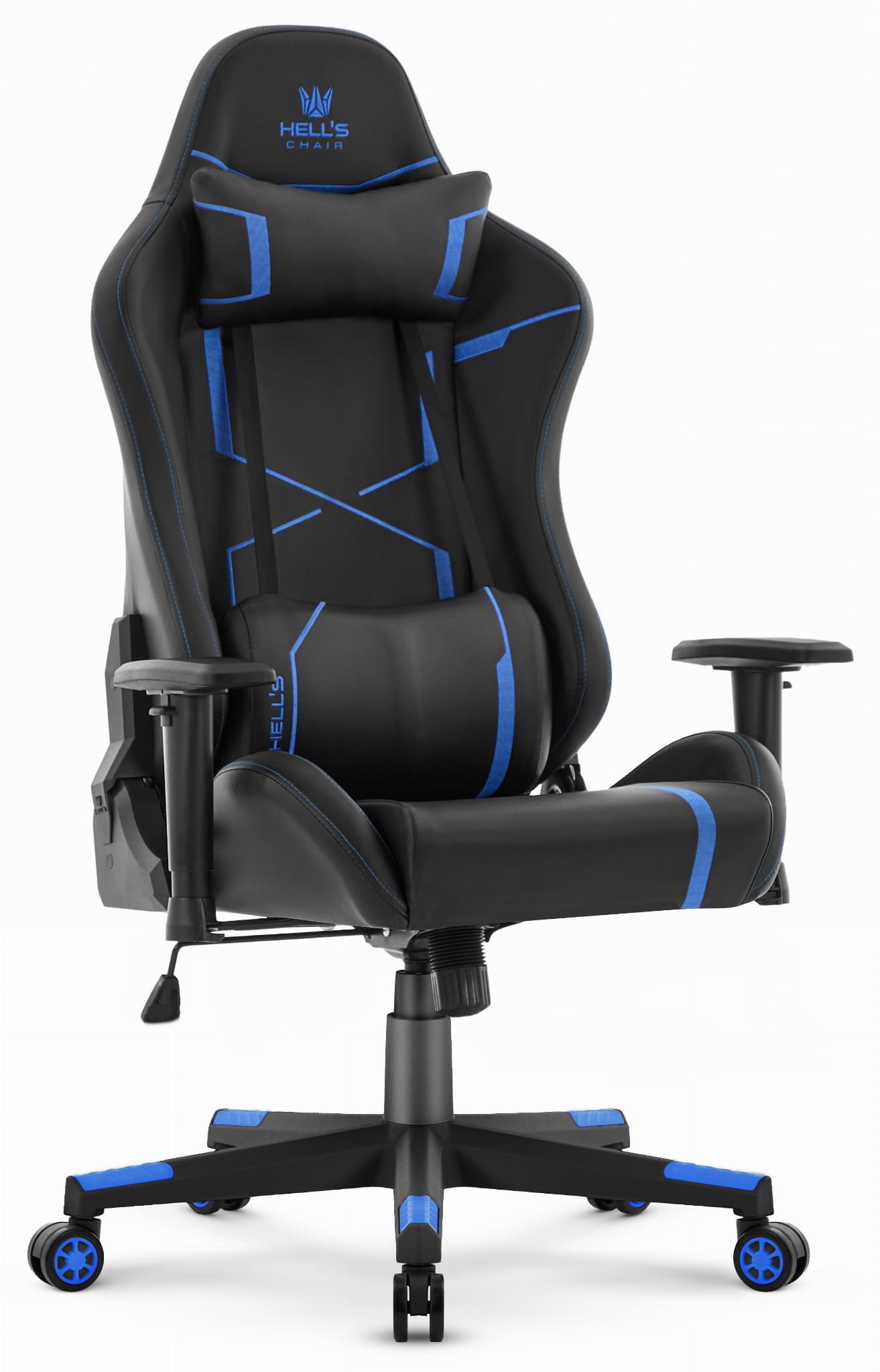 Fotel-gamingowy-Hells-Chair-HC-2001-Black-Blue-Czarny-Niebieski-Ekoskora-Premium Геймерське крісло Hell's Chair HC-2001 Black Blue - Зображення 1