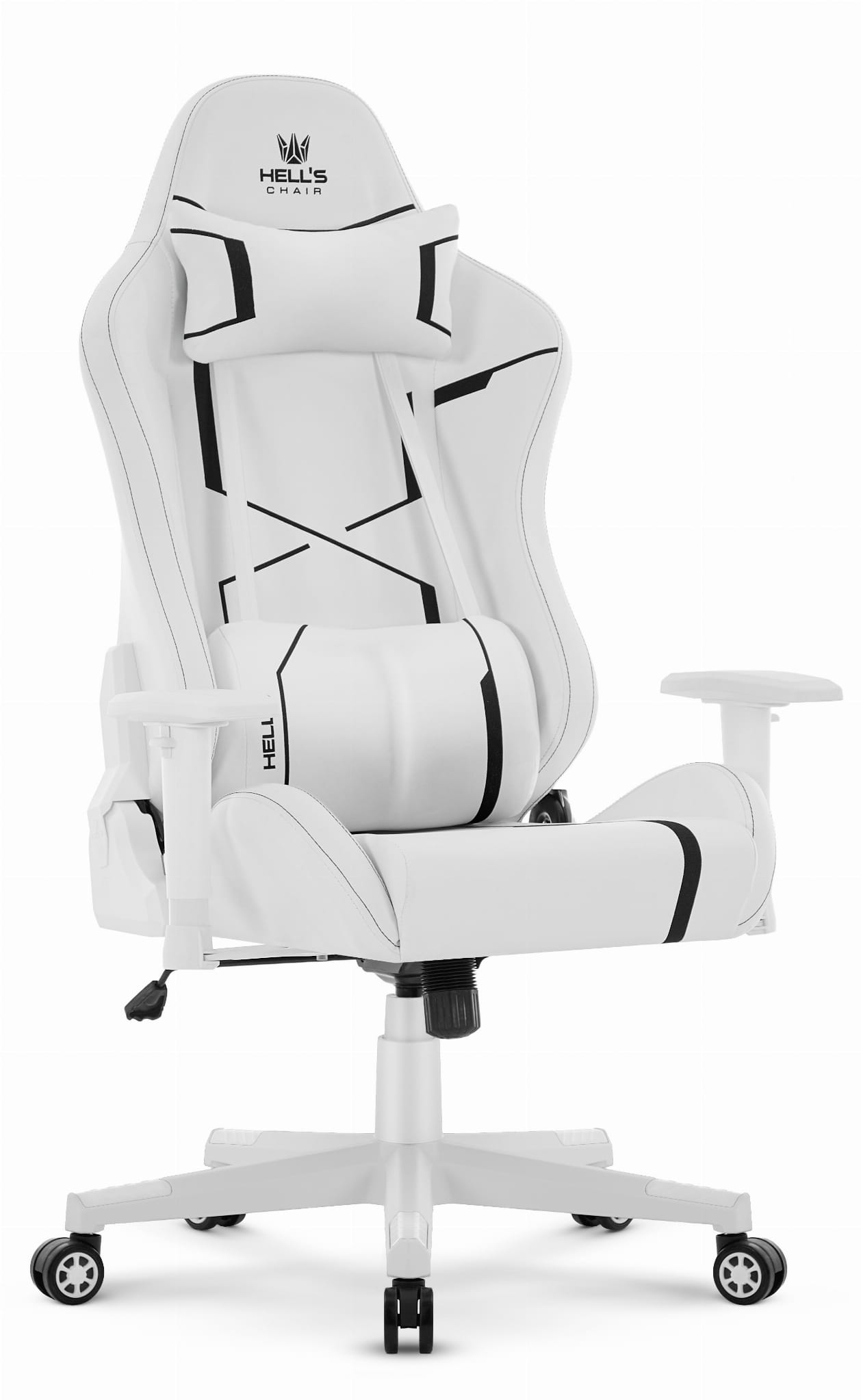 Fotel-gamingowy-Hells-Chair-HC-2001-White-Black-Bialy-Czarny-Ekoskora-Premium Геймерське крісло Hell's Chair HC-2001 White Black - Зображення 1