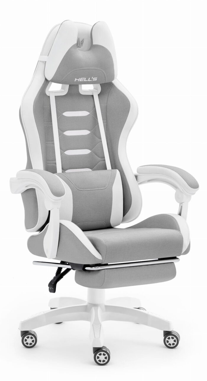 Геймерське крісло Hell's Chair HC-1039 2.0 Grey White дитяче тканина - Зображення 2