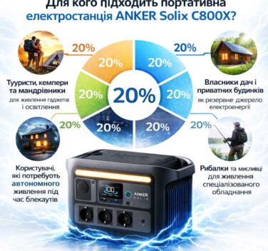 Зарядна станція ANKER Solix C800X 1200W 768Wh (A1755) Інфографіка