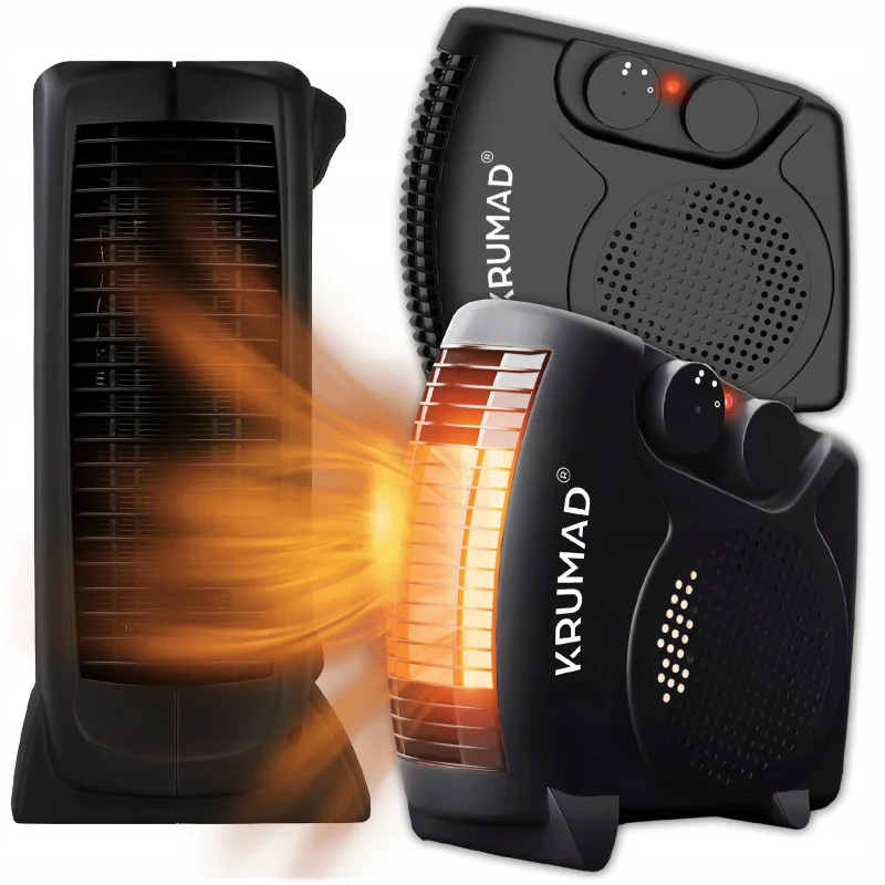 grzejnik-farelka-termowentylator-elektryczny-termostat-regulacja-mocy-2000w Обігрівач електричний, тепловентилятор KRUMAD KMD1450 2000 Вт - Зображення 1