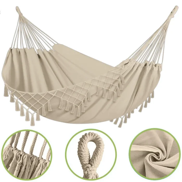 Гамак KRUMAD Boho бежевий 150 x 190 см KMDW24 - Зображення 3