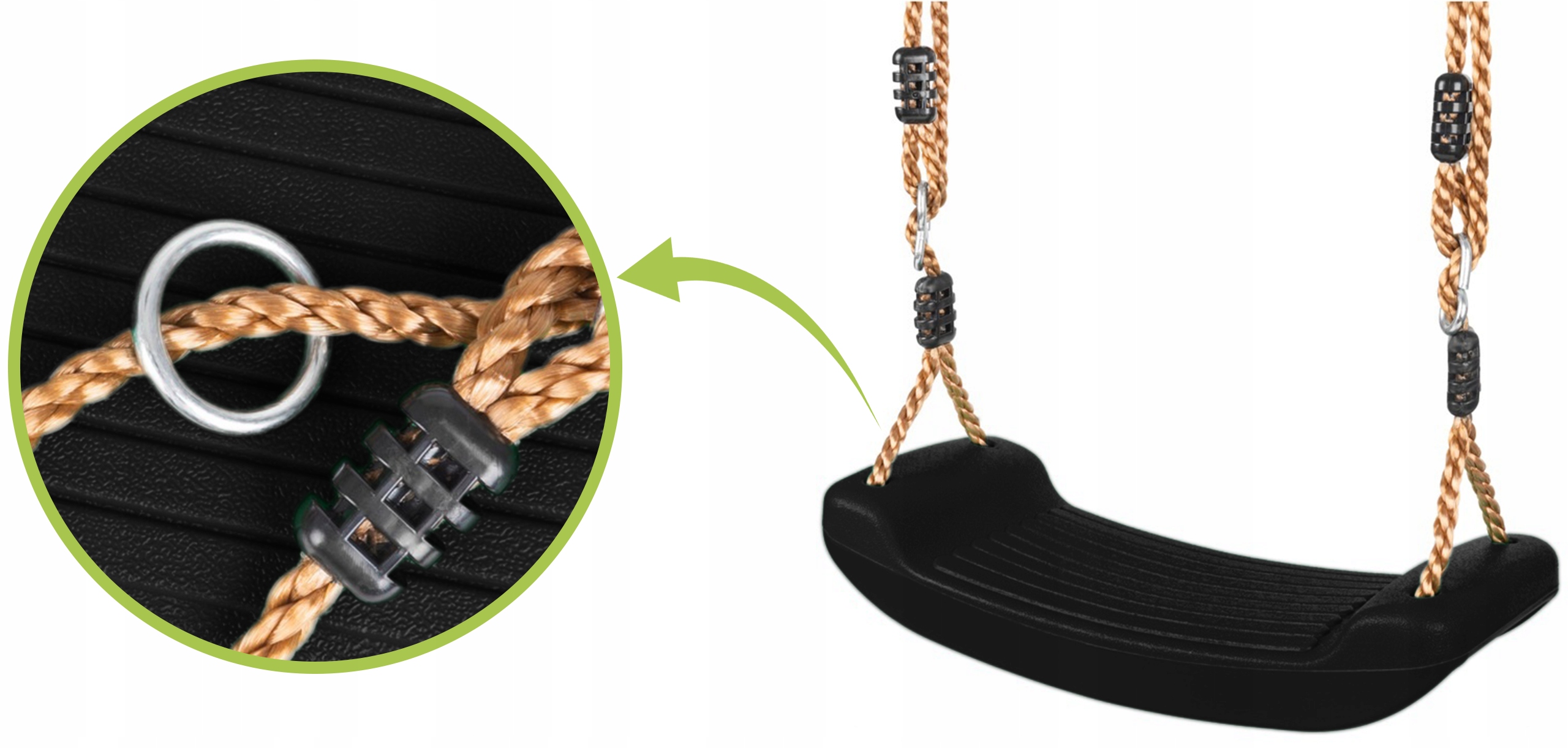 hustawka-dla-dzieci-ogrodowa-laweczka-deska-deseczka-siedzisko-mocna-czarna-marka-krumad-1 Дитяча садова гойдалка KRUMAD KMDW44 чорна - Зображення 1