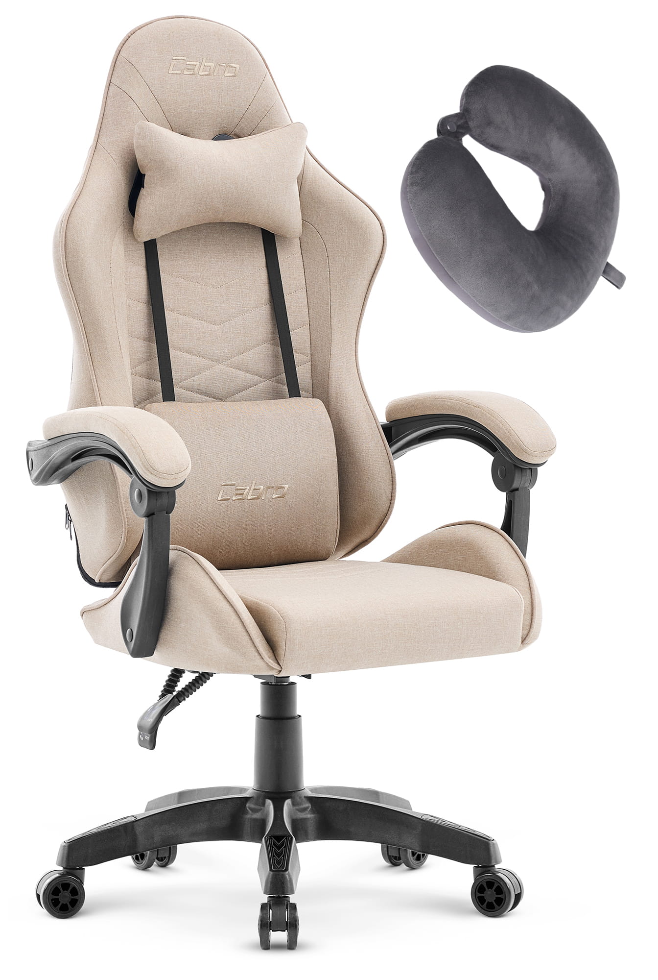 01 Ігрове крісло Cabro C500 Beige тканина - Зображення 1