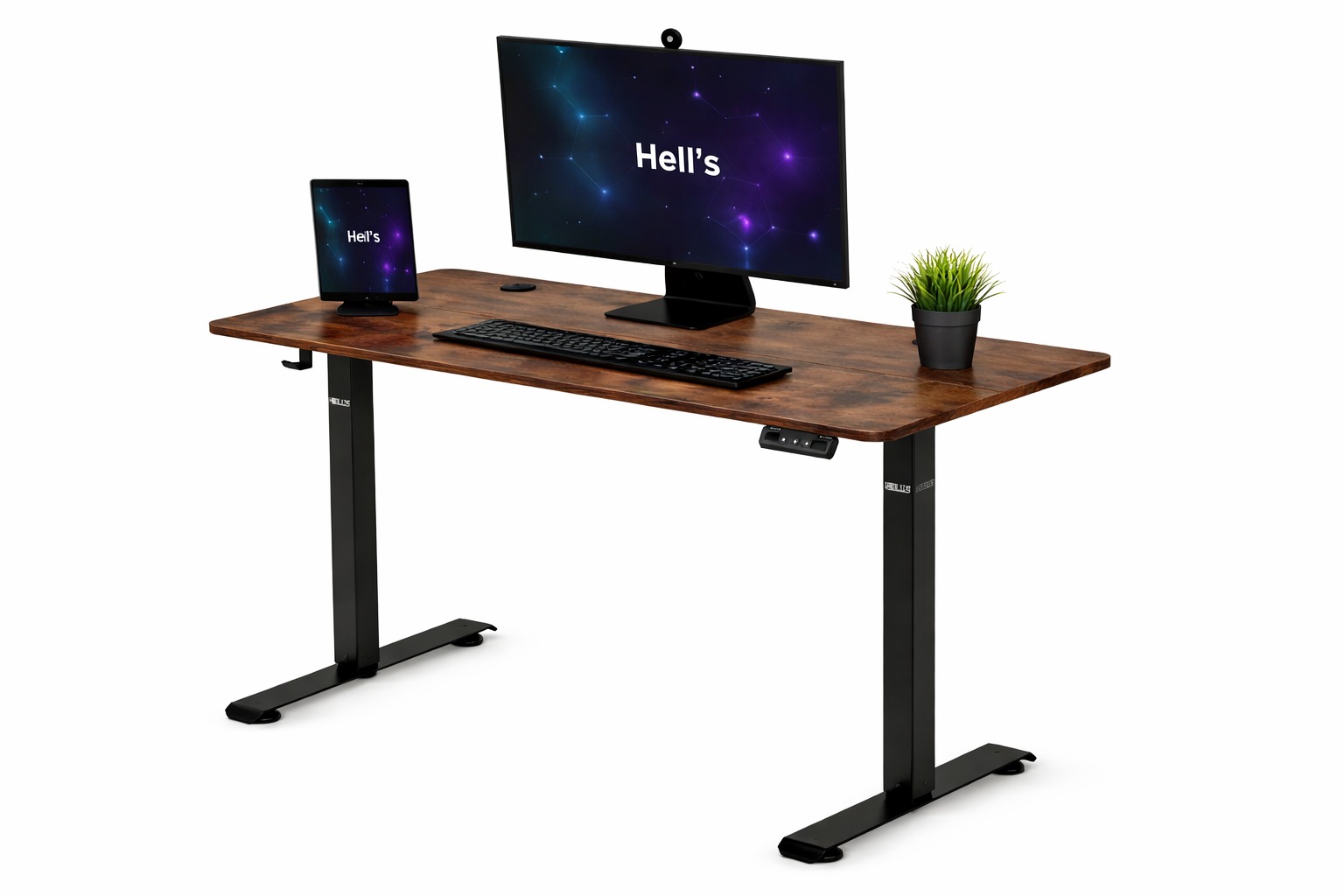 5d82dd04-2884-40ff-aaff-7048259ad421 Стіл Hell's Chair Rustic Brown з електричним регулюванням ,120x60 см - Зображення 1