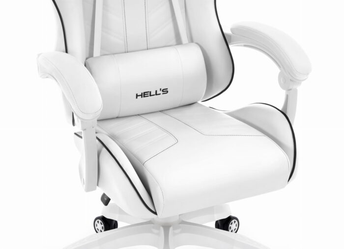Геймерське крісло Hell's Chair HC-1007 White Black - Зображення 5