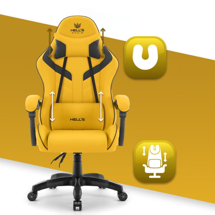 Геймерське крісло Hell's Chair HC-1007 Yellow Black - Зображення 7
