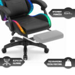 Геймерське крісло Hell's Chair HC-1039 2.0 LED RGB Black тканина - Зображення 8