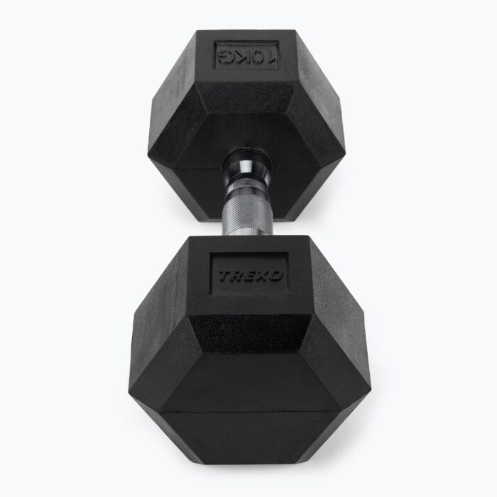 Гантель XTREXO Hex 10 кг з гумовим покриттям - Зображення 3