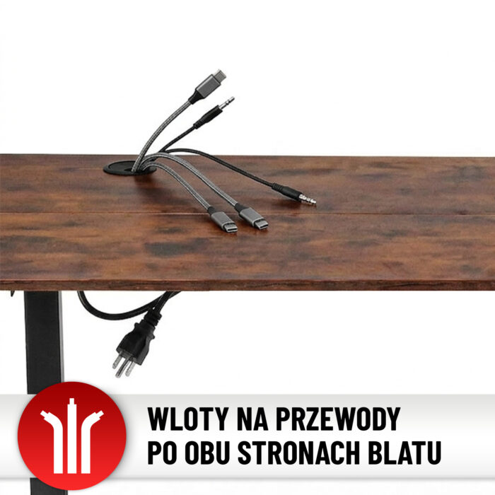 Стіл Hell's Chair Rustic Brown з електричним регулюванням 140x70 см - Зображення 10